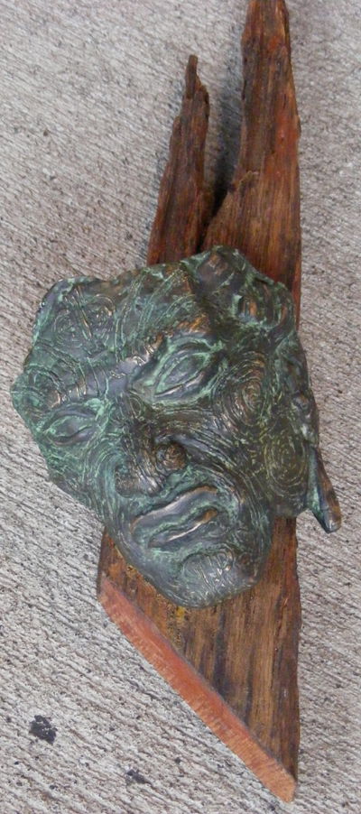 Ashely W Smith Bronze Mask maori art kura gallery auckland wellington new zealand