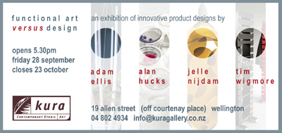 Kura Gallery New Zealand Design Adam Ellis Alan Hucks Jelle Nijdam Tim Wigmore