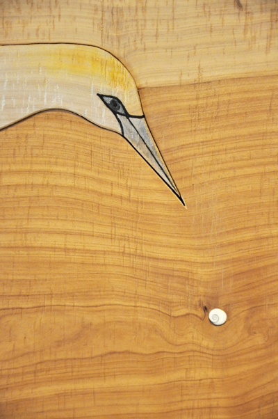 Peter Radley Kura Gallery New Zealand Art Design Wood Wall Art Gannet Cypress Shell