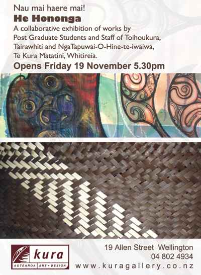 Toihoukura, Whitireia, Maori Art Exhibition Kura Gallery New Zealand