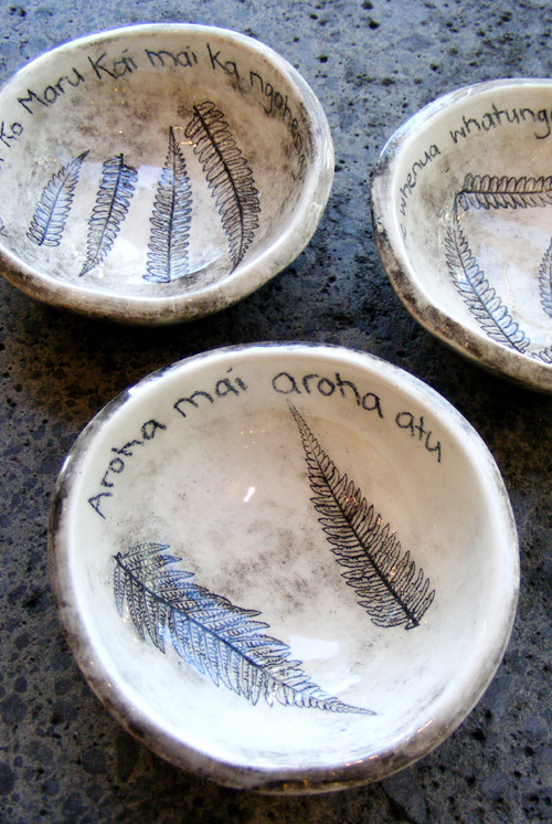 Borrowed Earth Kura Gallery Maori Art Design New Zealand Whakatauki Ceramic Bowls 2