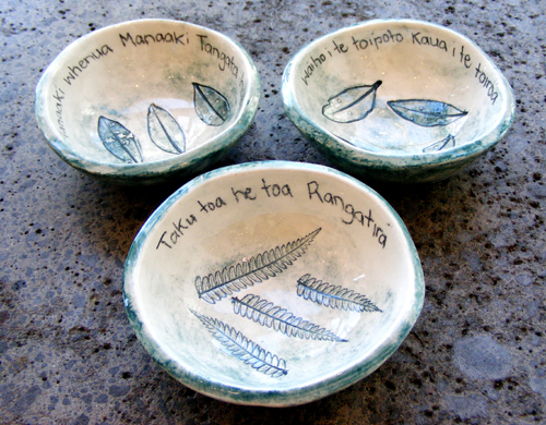 Borrowed Earth Kura Gallery Maori Art Design New Zealand Whakatauki Ceramic Bowls
