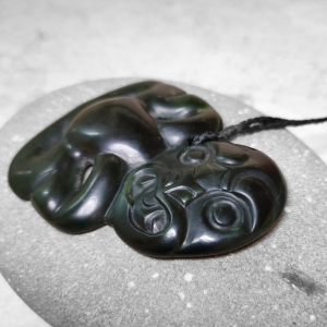 NZ Greenstone Hei Tiki pendant
