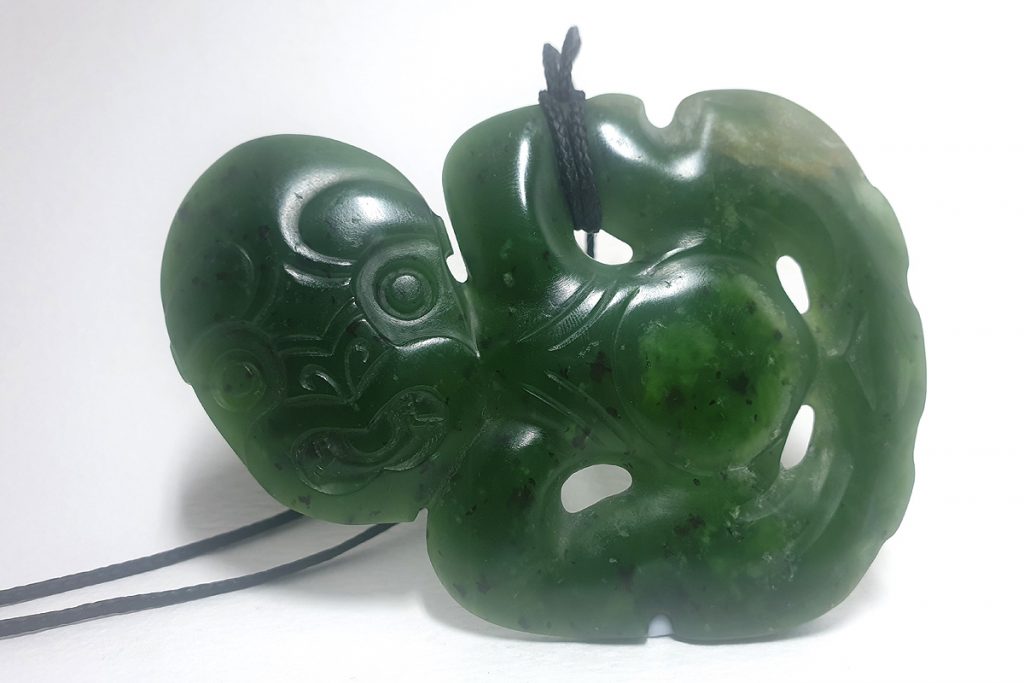 Greenstone tiki pendant by Al Brown