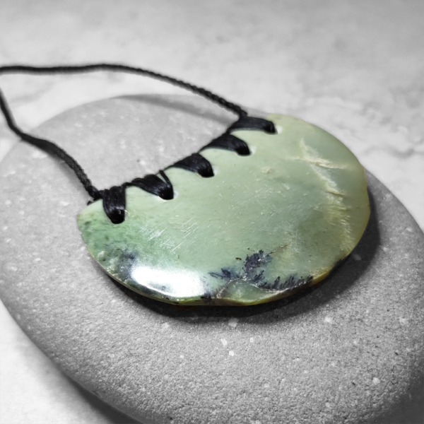 NZ Greenstone shield pendant