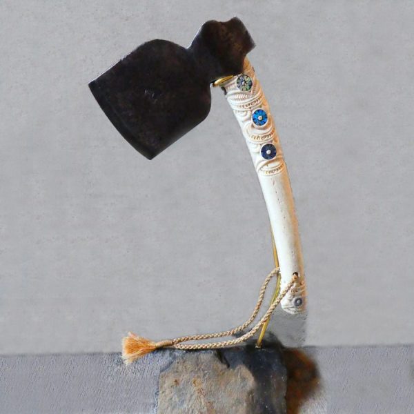 Forged steel axe with a whalebone handle by Alex Sands