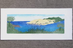 Colourful print of the Hokianga Harbour by Allan Gale