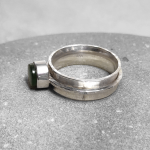 NZ Greenstone and silver ring