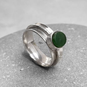 NZ Greenstone and silver ring