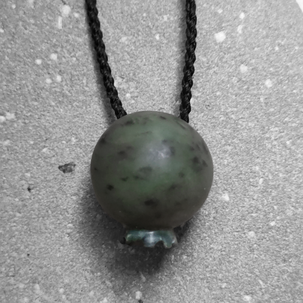 NZ Greenstone blueberry pendant