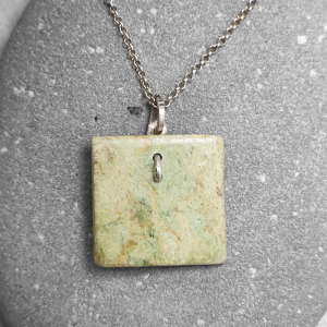 NZ Greenstone and silver pendant