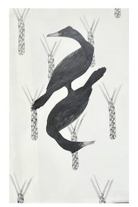 Art print by Andrea Mae Miller called Untitled, double cormorant.