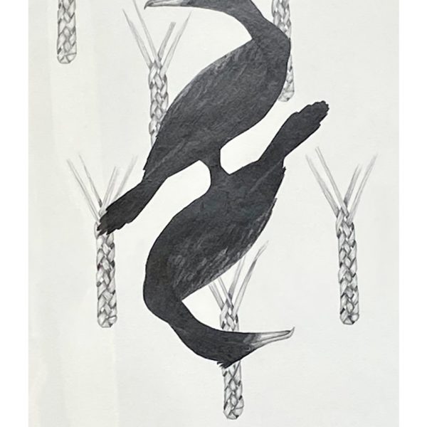 Art print by Andrea Mae Miller called Untitled, double cormorant.