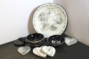 Ceramic bowls & Hearts by Borrowed Earth