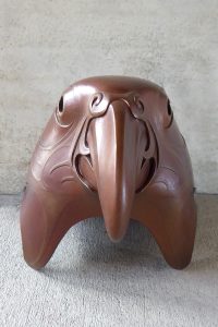 Bronze kaka bird head by Todd Couper