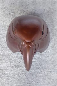 Bronze kaka bird head by Todd Couper