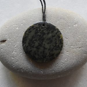 NZ Greenstone Kopae or Disk Pendant