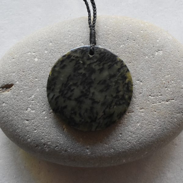 NZ Greenstone Kopae or Disk Pendant
