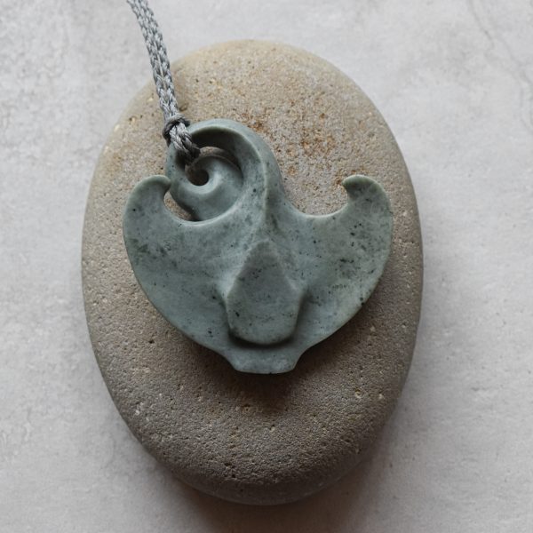 NZ Greenstone Whai Or Stingray Pendant