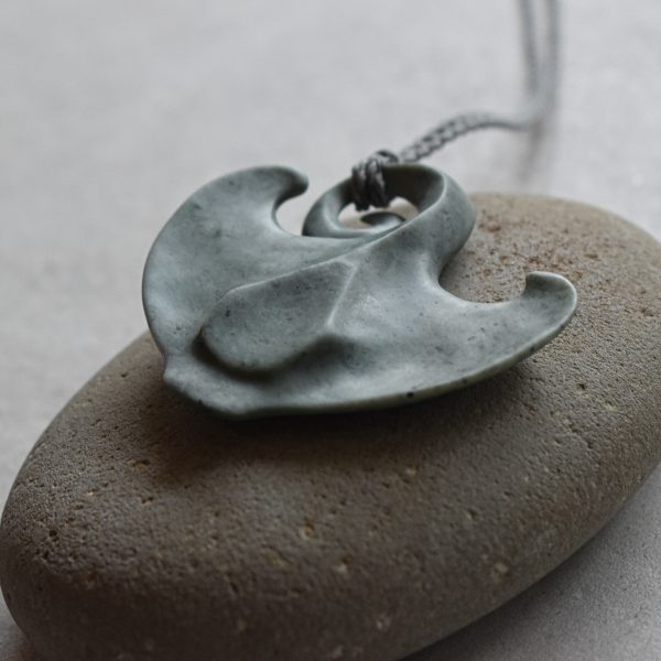 NZ Greenstone Whai Or Stingray Pendant