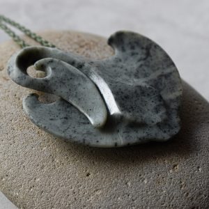 NZ Greenstone Whai Or Stingray Pendant