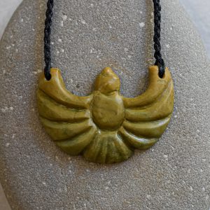 NZ Greenstone Piwakawaka In Flight Pendant