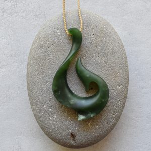 NZ Greenstone/Pounamu Hei Matau/Hook Pendant