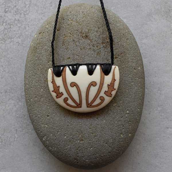 Beef Bone W/Detail Shield Pendant