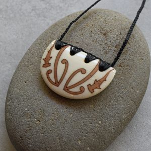 Beef Bone W/Detail Shield Pendant