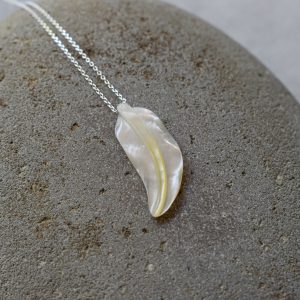Mother Of Pearl Feather Pendant