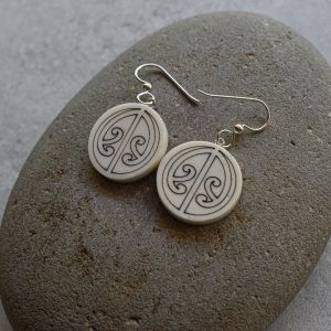 Beef Bone Circle W/Detail Earrings