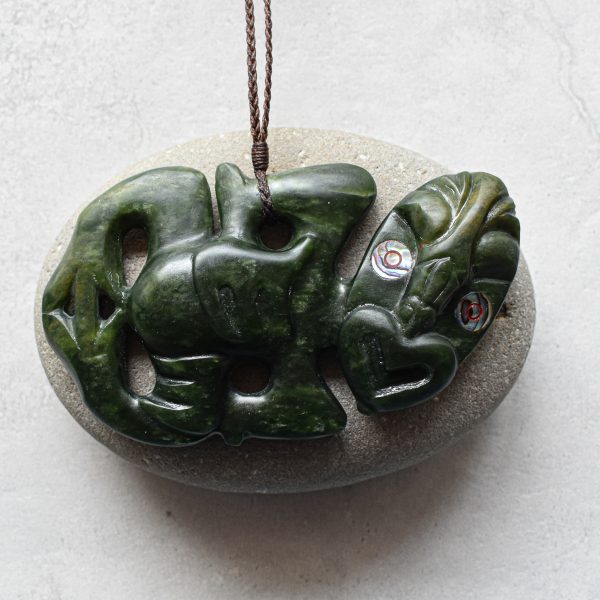 NZ Greenstone/Pounamu Hei Tiki Pendant