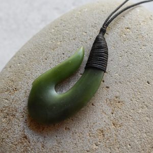 NZ Greenstone/Pounamu Hei Matau/Hook Pendant