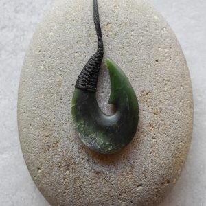 NZ Greenstone/Pounamu Hei Matau/Hook Pendant