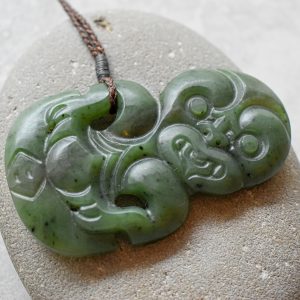 NZ Greenstone/Pounamu Hei Tiki Pendant