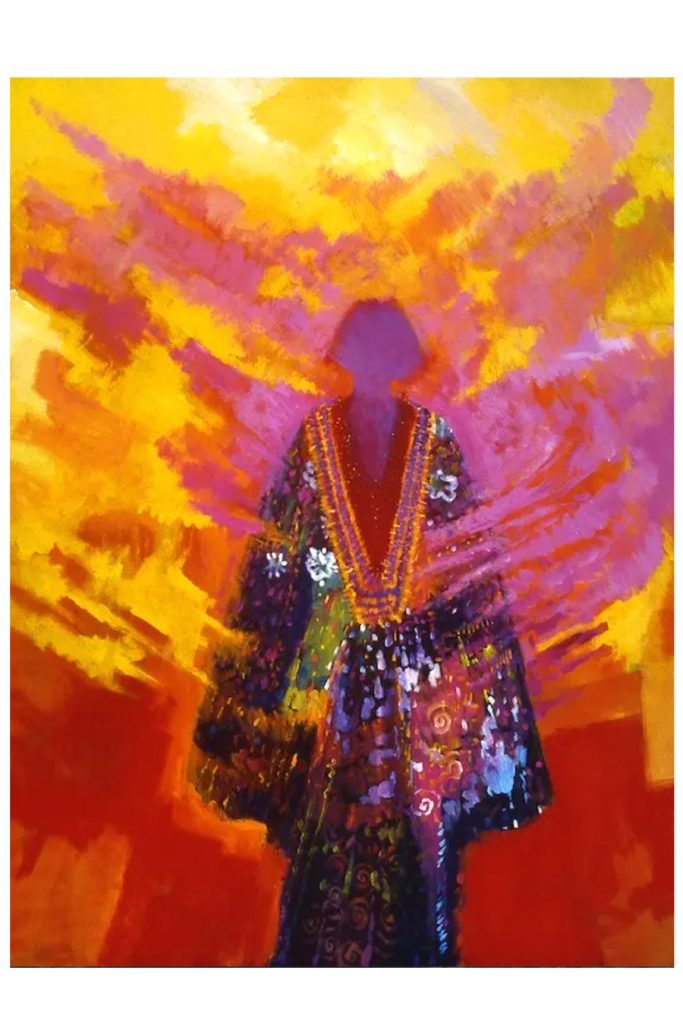 Colourful art print by Darcy Nicholas called Daughter of the Morning Light