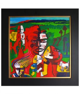 Painting by Darcy Nicholas called Motukairanga is Mokopuna Land