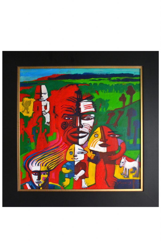 Painting by Darcy Nicholas called Motukairanga is Mokopuna Land