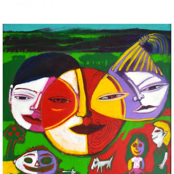 Painting by Darcy Nicholas called Mokopuna Land