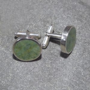 Greenstone & silver cufflinks by Scott Parker