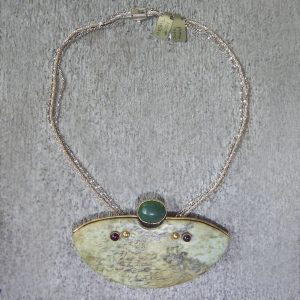Greenstone shield pendant by Hanne Eriksen Mapp