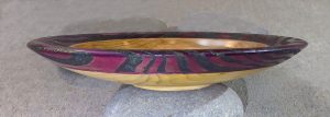 Wooden bowl with red edge by Hugh Mill