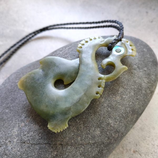 NZ greenstone manaia pendant by Alex Sands
