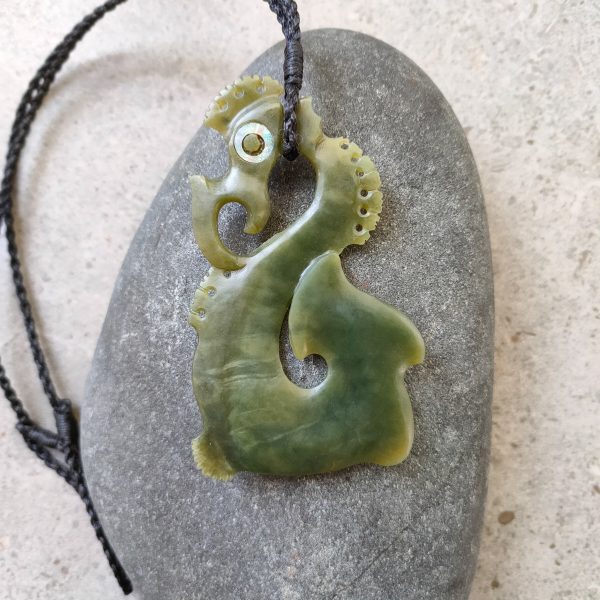 NZ greenstone manaia pendant by Alex Sands