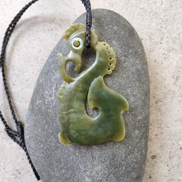 NZ greenstone manaia pendant by Alex Sands