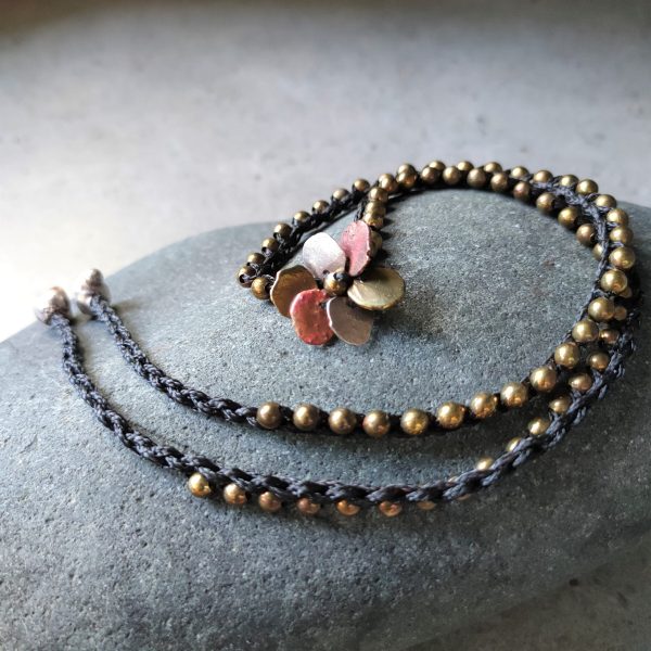 Zoya Beri - Brass Bead Flower Choker  (500mm #69 A) - Image 2