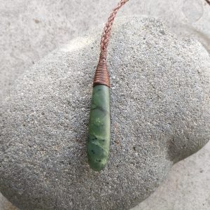 NZ greenstone roimata pendant by Tim Steel