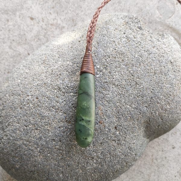 NZ greenstone roimata pendant by Tim Steel