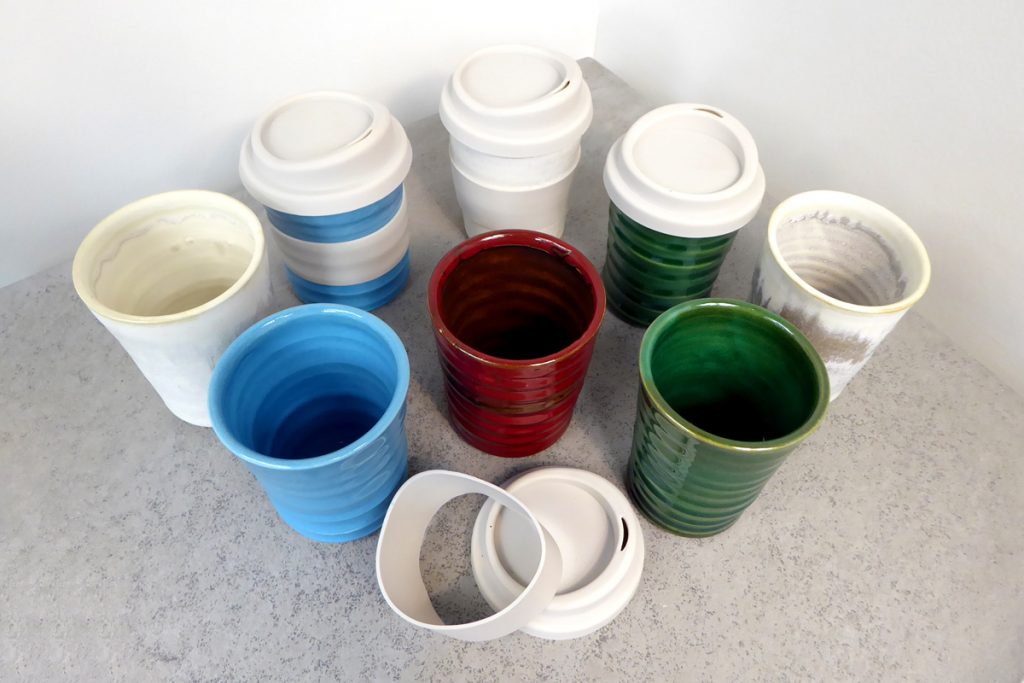 Coffee keep cups by Kim Morgan Pottery