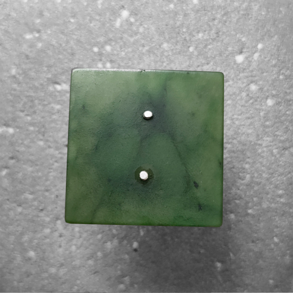 Neil Adcock - Pounamu, Silver & Brass Ring  (#71 Ag) - Image 2
